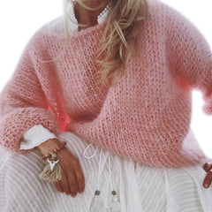 Women's Chunky Knitted Fluffy Pullover Top