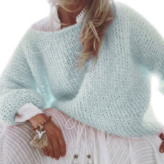 Women's Chunky Knitted Fluffy Pullover Top