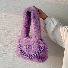 Fluffy Faux Fur Soft Shoulder Bag