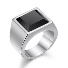 ZORCVENS Black Stone Ring for Men