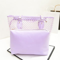 Pastel Clear Polka Dot Handbag