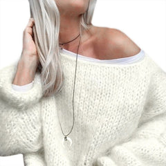 Women's Chunky Knitted Fluffy Pullover Top