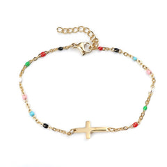 Cross Chain Stainless Steel Bracelet