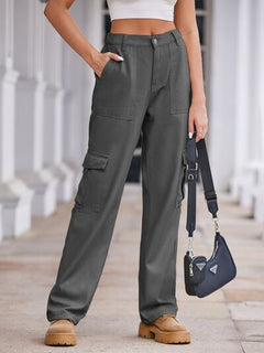 Straight Denim Cargo Pants