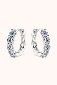 2.4 Carat Moissanite Huggie Earrings