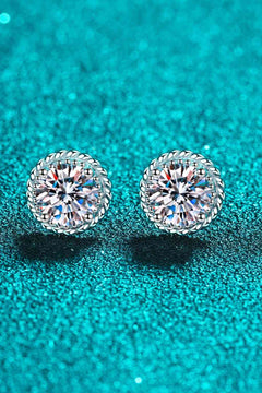 2 Carat Moissanite 925 Sterling Silver Stud Earrings