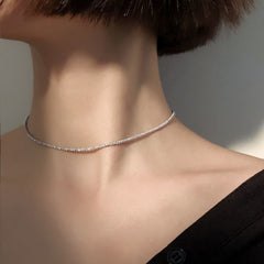 Sparkling High Collar Chain Necklace