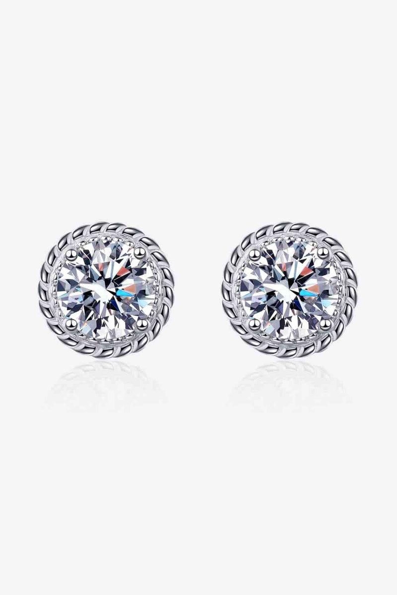 2 Carat Moissanite 925 Sterling Silver Stud Earrings