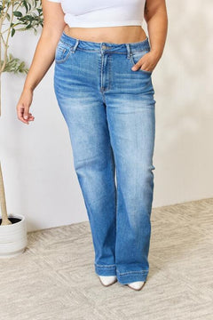 RISEN Full Size High Waist Straight Jeans