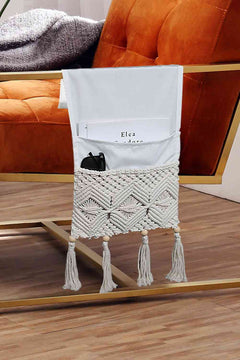 Macrame Sofa Armrest Magazine Holder