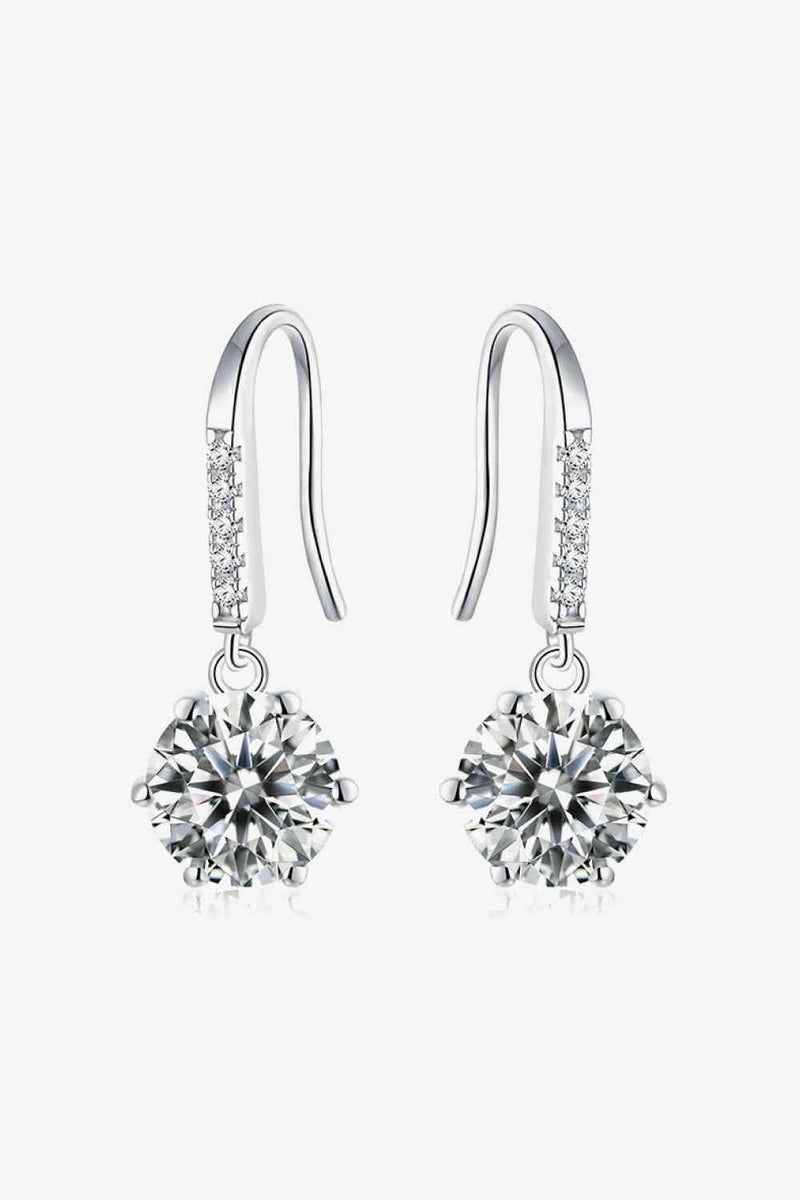 6-Prong Moissanite Drop Earrings