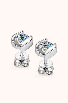 1 Carat Moissanite 925 Sterling Silver Stud Earrings