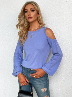 Round Neck Cold Shoulder T-Shirt