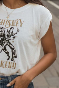 WHISKEY WEEKEND Graphic Round Neck Tank