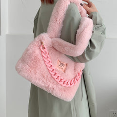 Fluffy Faux Fur Soft Shoulder Bag