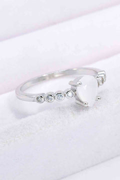 Teardrop Natural Moonstone Ring