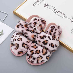 Faux Fur Open Toe Slippers