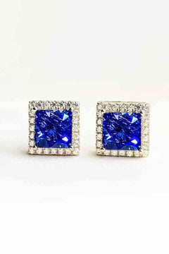 925 Sterling Silver 4 Carat Moissanite Square Earrings