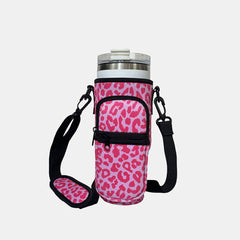 Printed Insulated Tumbler Cup Sleeve With Adjustable Shoulder Strap