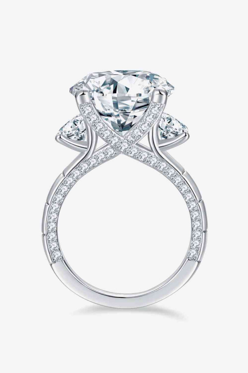 8.6 Carat Moissanite Platinum-Plated Ring