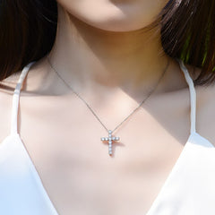 Women's Moissanite Cross Pendant