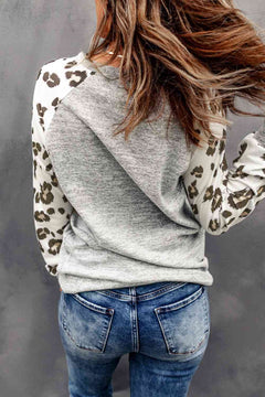 Christmas Tree Graphic Leopard Sweatshirt