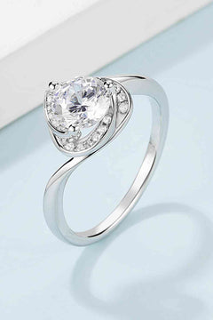 1 Carat Moissanite 925 Sterling Silver Heart Ring