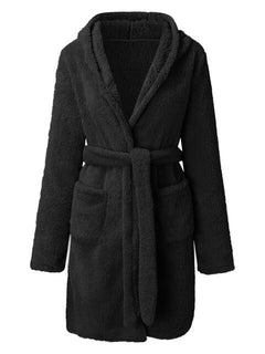 Tie Waist Hooded Robe