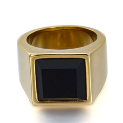 ZORCVENS Black Stone Ring for Men