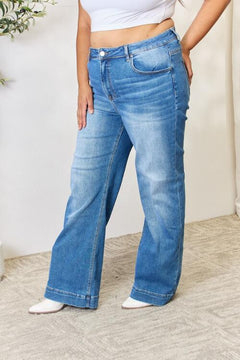 RISEN Full Size High Waist Straight Jeans