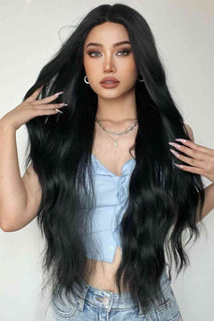 Full Machine Long Wave Synthetic Wigs 28''