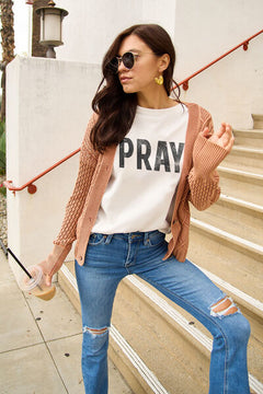 Simply Love Full Size PRAY Round Neck T-Shirt