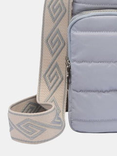 Quilted Water Bottle Sleeve with Striped Strap