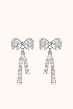 1.12 Carat Moissanite 925 Sterling Silver Bow Earrings