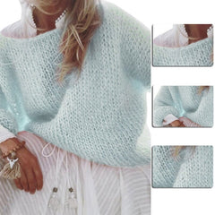 Women's Chunky Knitted Fluffy Pullover Top