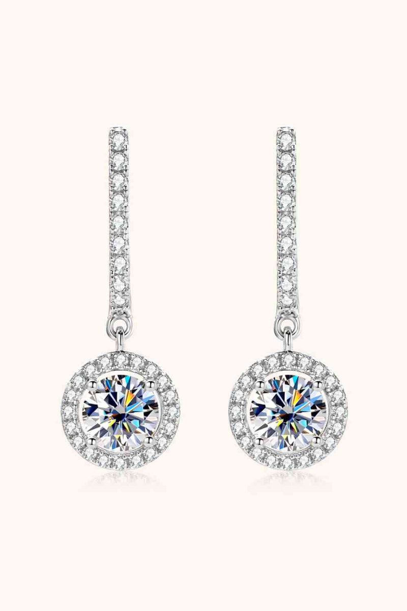 2 Carat Moissanite 925 Sterling Silver Drop Earrings