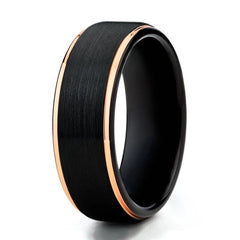 Black Brushed Men's Ring