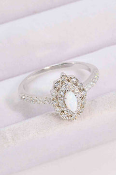 Modern Love Story Opal and Zircon Ring