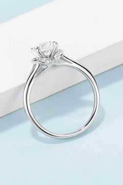 1 Carat Moissanite 925 Sterling Silver Split Shank Ring